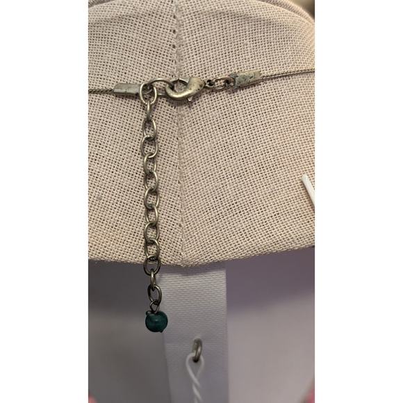 Green Multi-Shape and Color Beaded Silver Tone Tassel Necklace - Picture 9 of 11